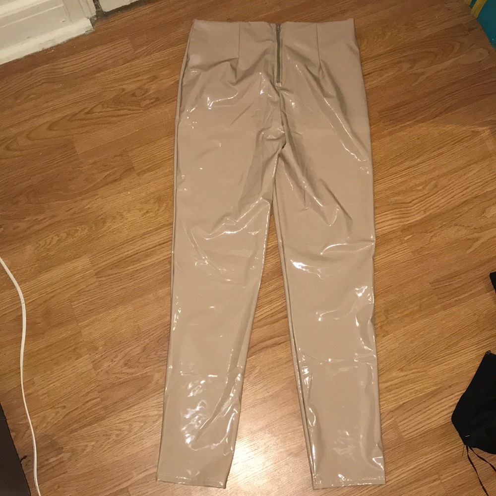 Brand new, nude latex high waisted pants